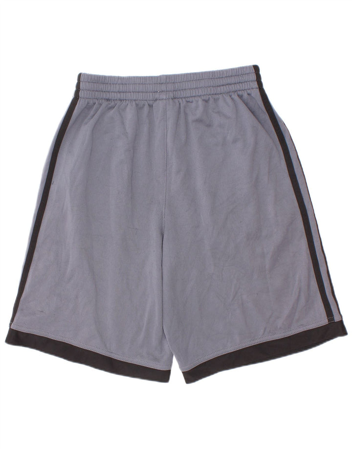 Shorts esportivos masculinos Adidas 10-11 anos médio azul colorblock poliéster