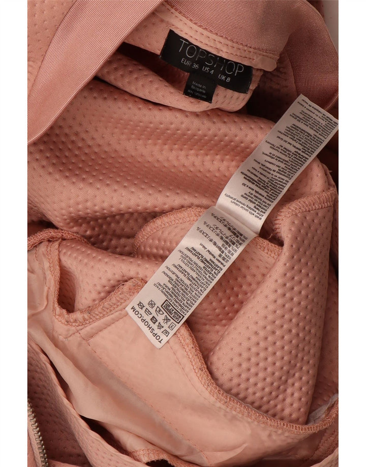 Jaqueta bomber feminina Topshop UK 8 poliéster rosa pequeno