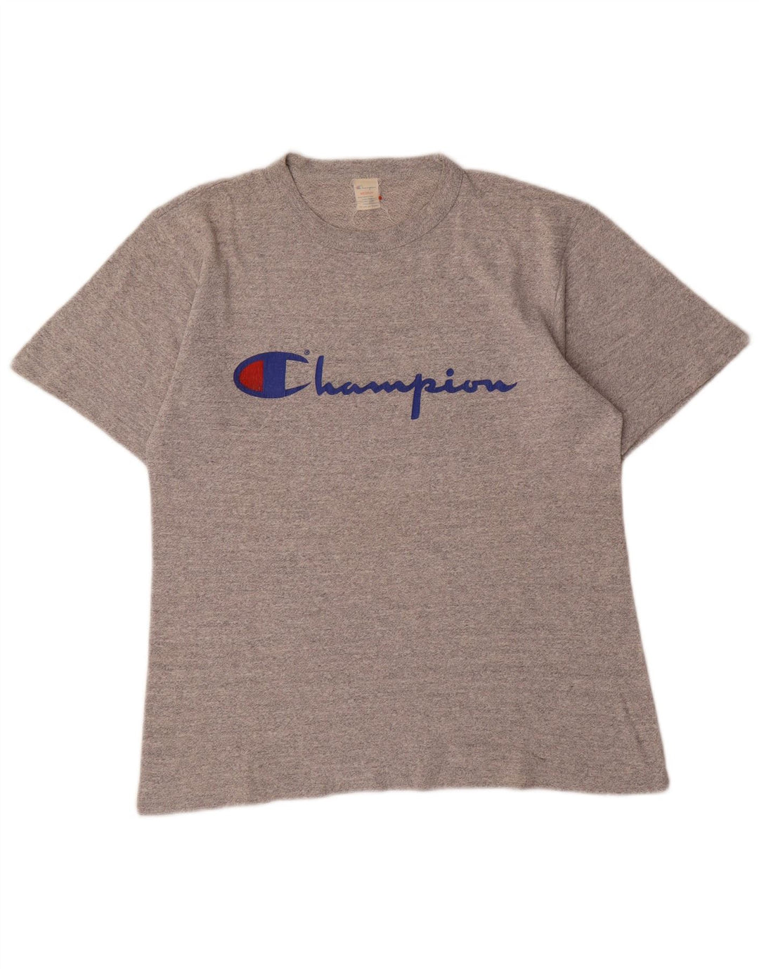 Camiseta feminina estampada Champion UK 14 algodão cinza médio