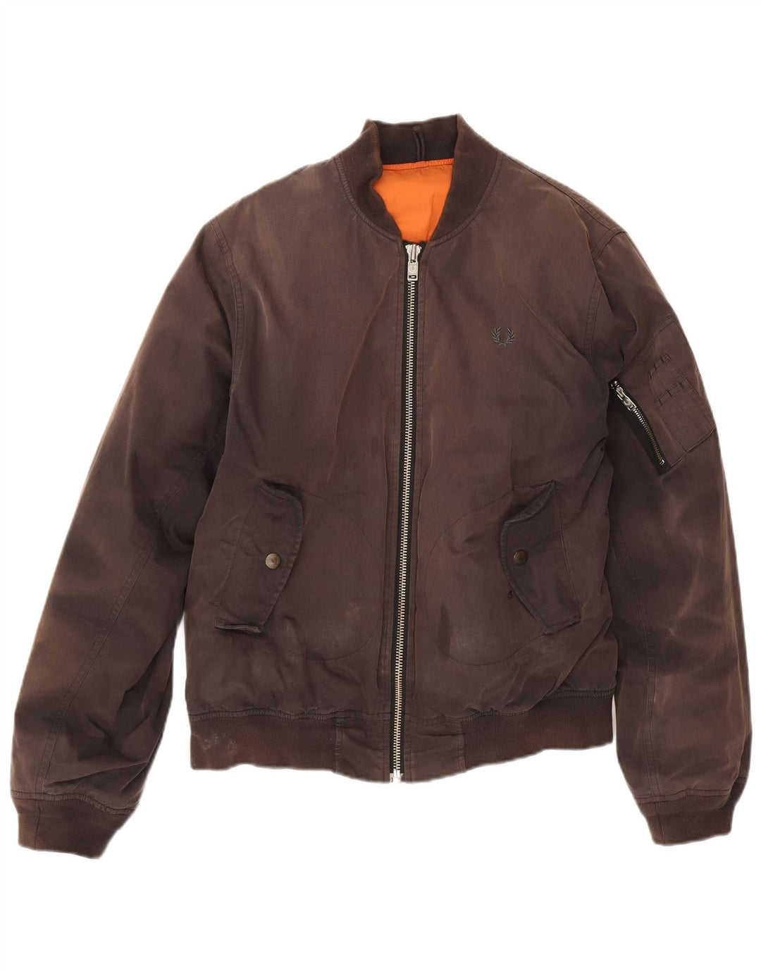 Jaqueta bomber masculina Fred Perry Reino Unido 36 algodão marrom pequeno