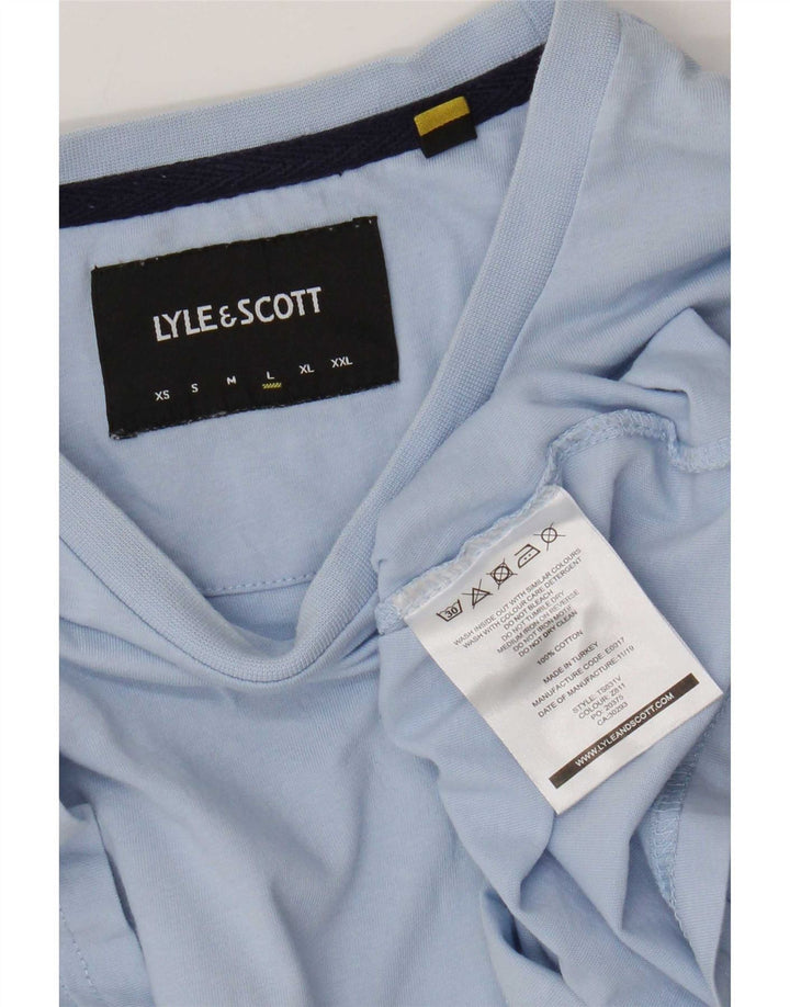 Camiseta masculina Lyle & Scott grande algodão colorblock azul