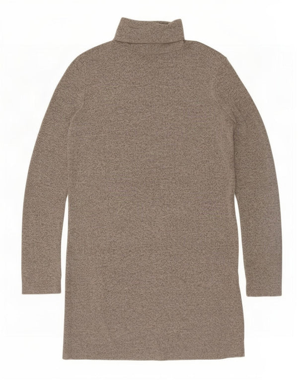 Vestido jumper feminino Zara de manga comprida Reino Unido 10 poliéster manchado cinza pequeno