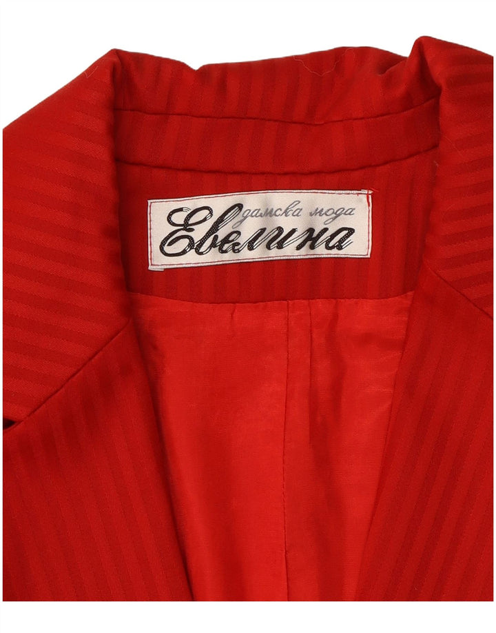 Jaqueta Blazer Vintage Feminina Crop 1 Botão Reino Unido 14 Riscas Vermelhas Médias