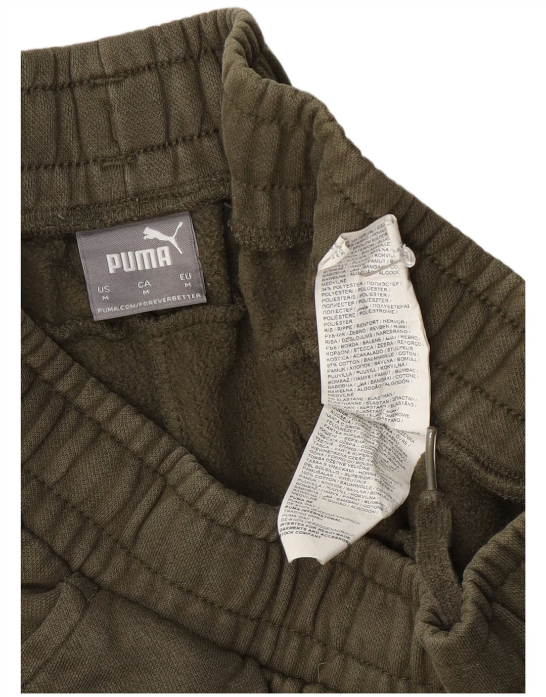 Calça de treino masculina Puma Joggers médio cáqui algodão
