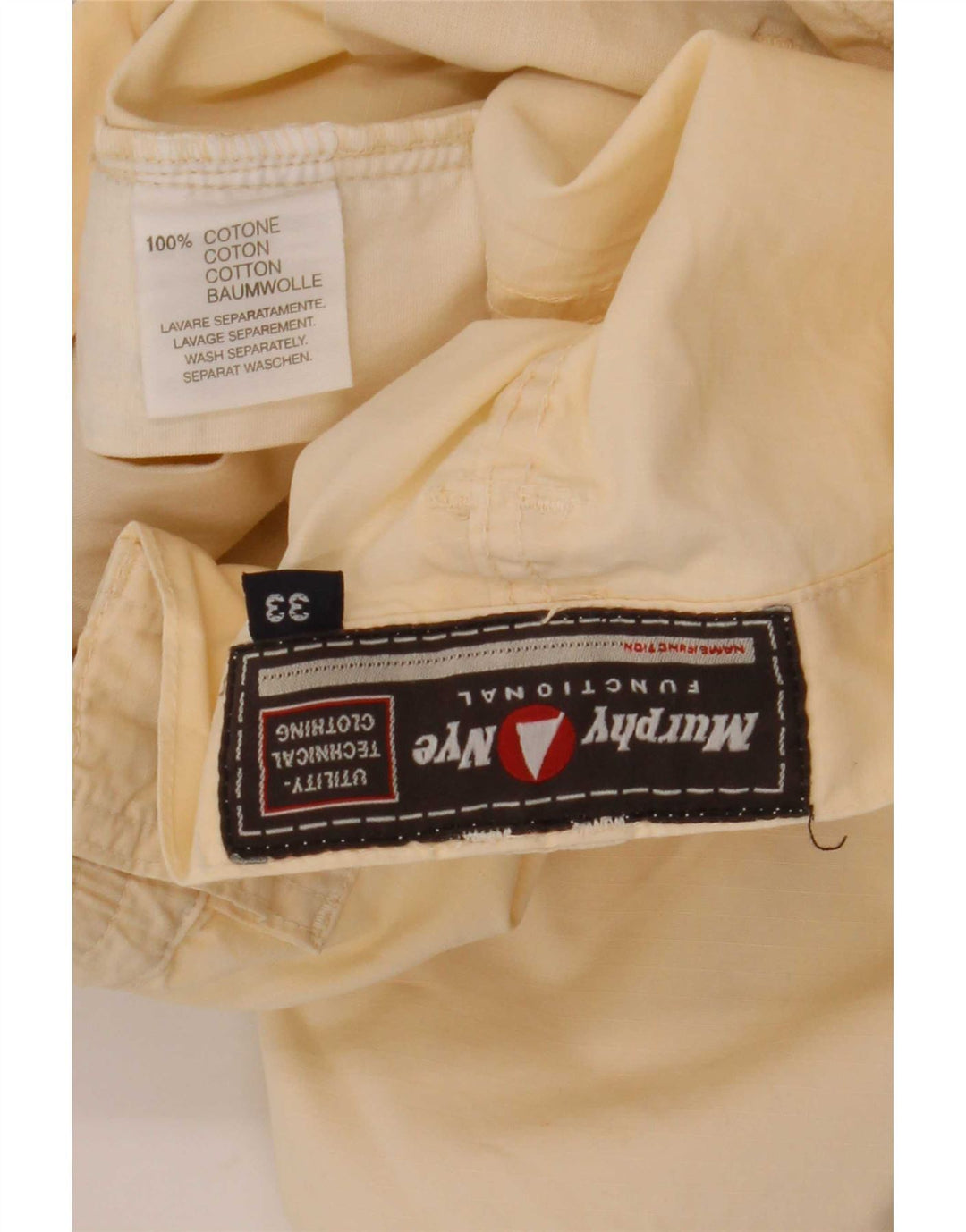 Shorts cargo masculino Murphy & Nye W33 médio algodão branco