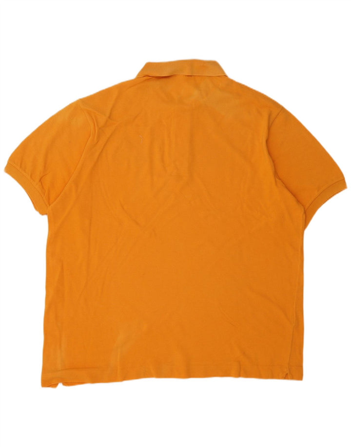 Camisa polo masculina Lacoste tamanho 6 XL laranja algodão