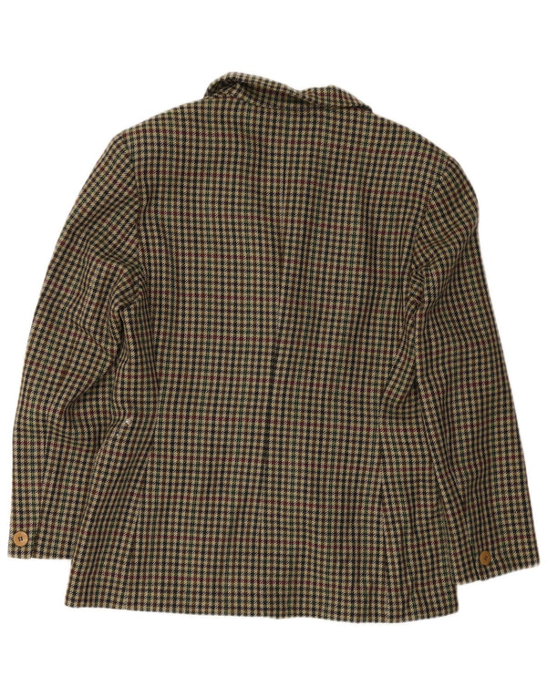 Max Mara Jaqueta blazer feminina de fim de semana Reino Unido 16 grande verde houndstooth