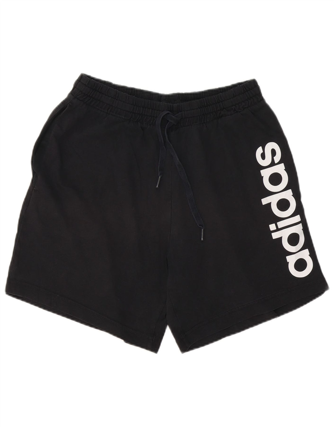 Shorts esportivos gráficos masculinos Adidas médio algodão preto