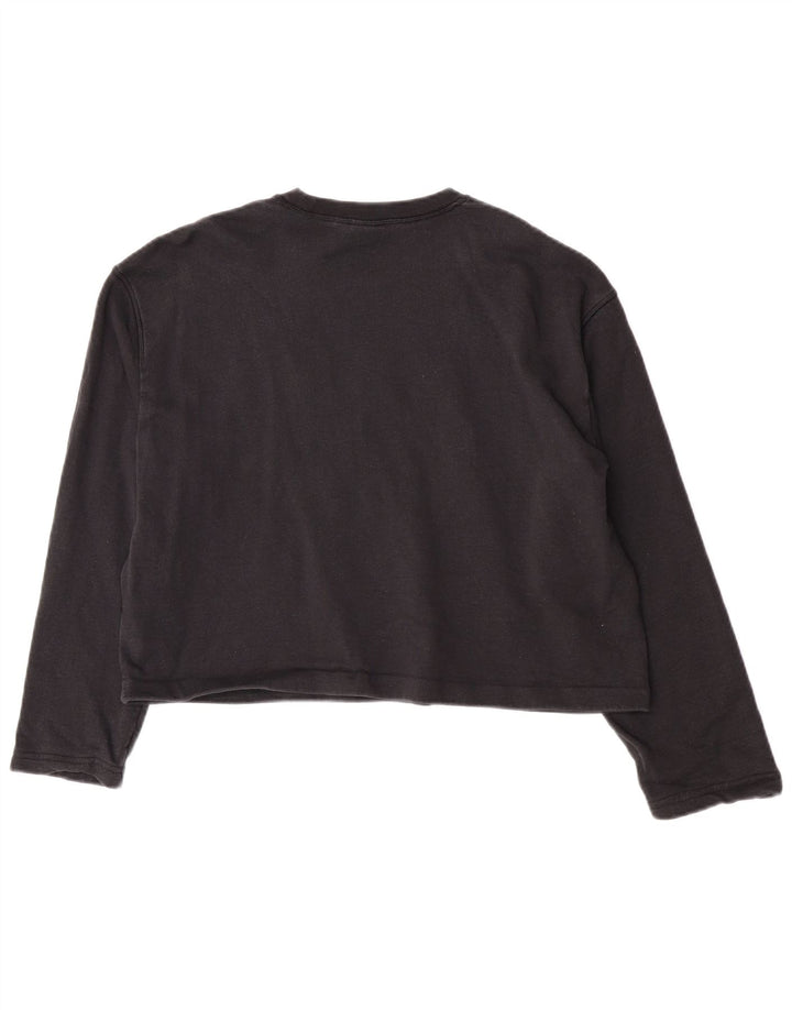 Adidas Womens Oversized Crop Graphic Top Manga Longa Reino Unido 8 Pequeno Preto