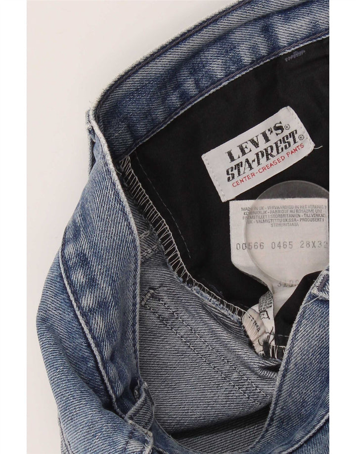 Calça jeans reta feminina Levi's desgastada W28 L32 algodão azul