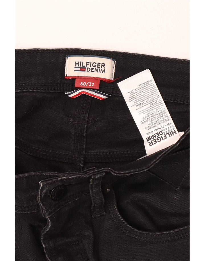Tommy Hilfiger Masculino Slim Jeans W30 L32 Algodão Preto