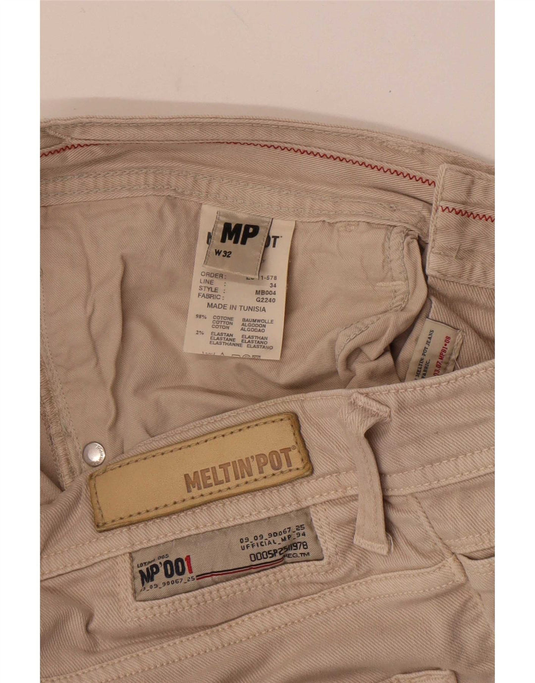 Meltin' Pot Shorts feminino casual W32 grande algodão bege