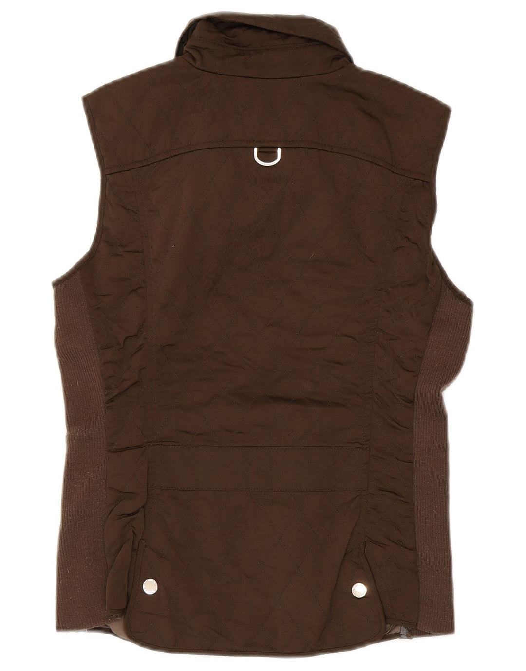 Colete acolchoado feminino Massimo Dutti UK 12 poliéster marrom médio