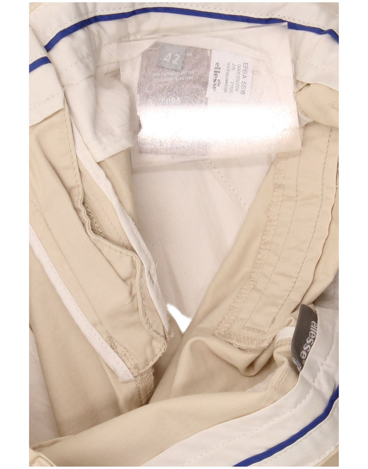 ELLESSE Shorts Chino Feminino IT 42 Médio W30 Algodão Bege