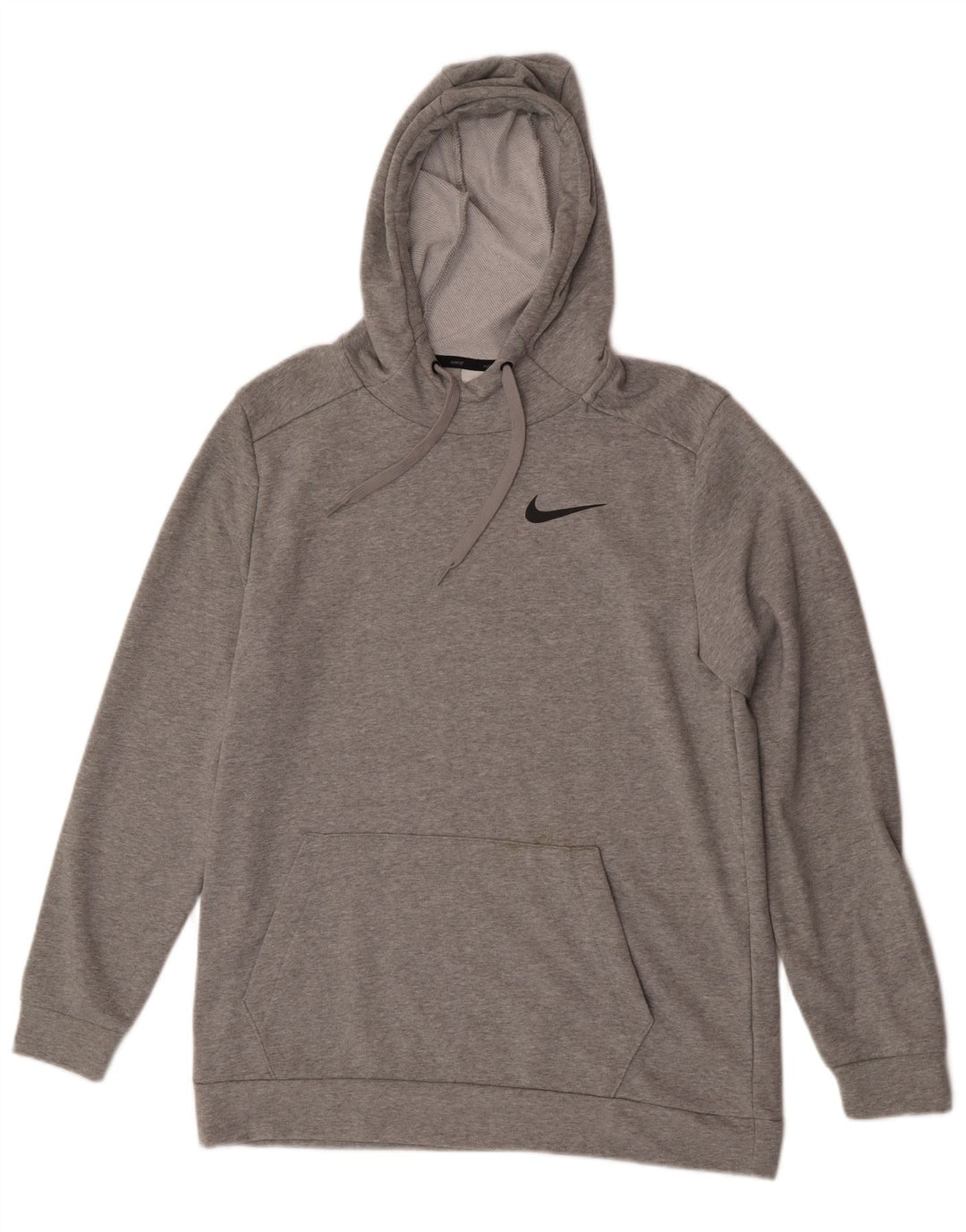 Nike Mens Dri Fit Hoodie Jumper Médio Algodão Cinza