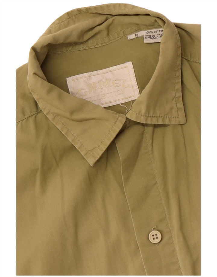 Camisa masculina de manga curta CAMEL ACTIVE pequena algodão cáqui