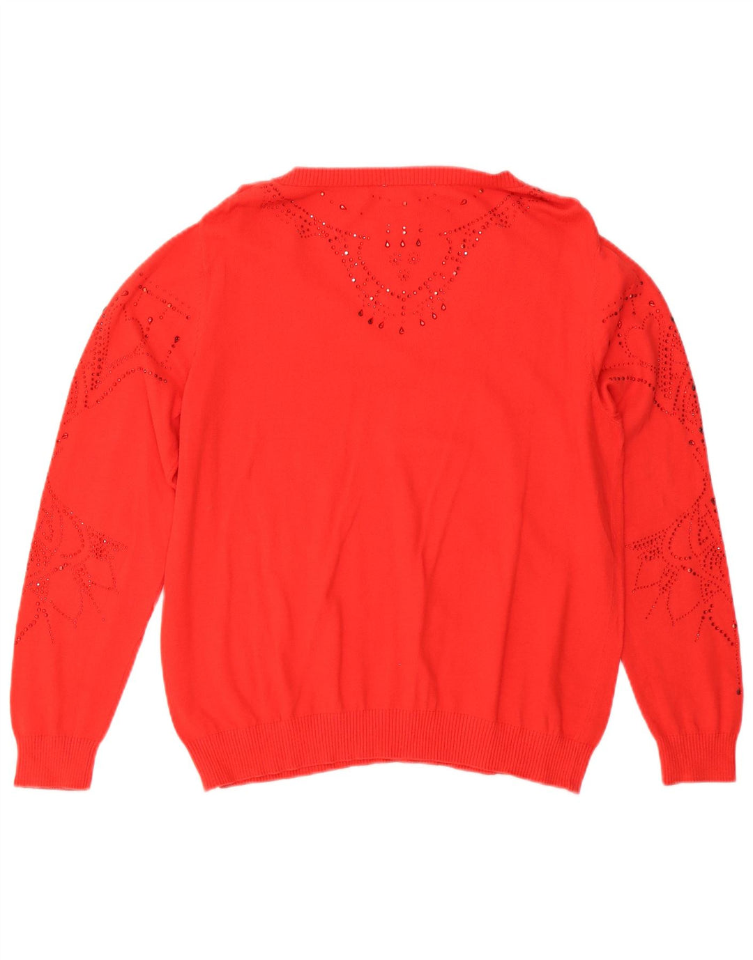 Desigual Suéter feminino oversized com decote em V Reino Unido 10 pequeno vermelho