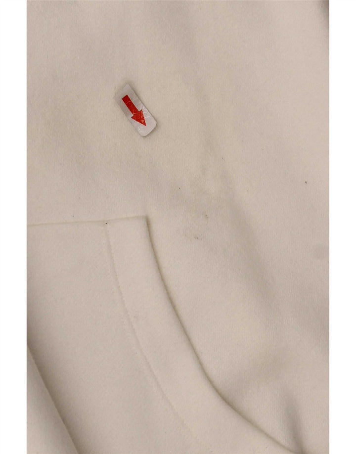 Adidas feminino gráfico moletom com capuz jumper IT 44 médio branco