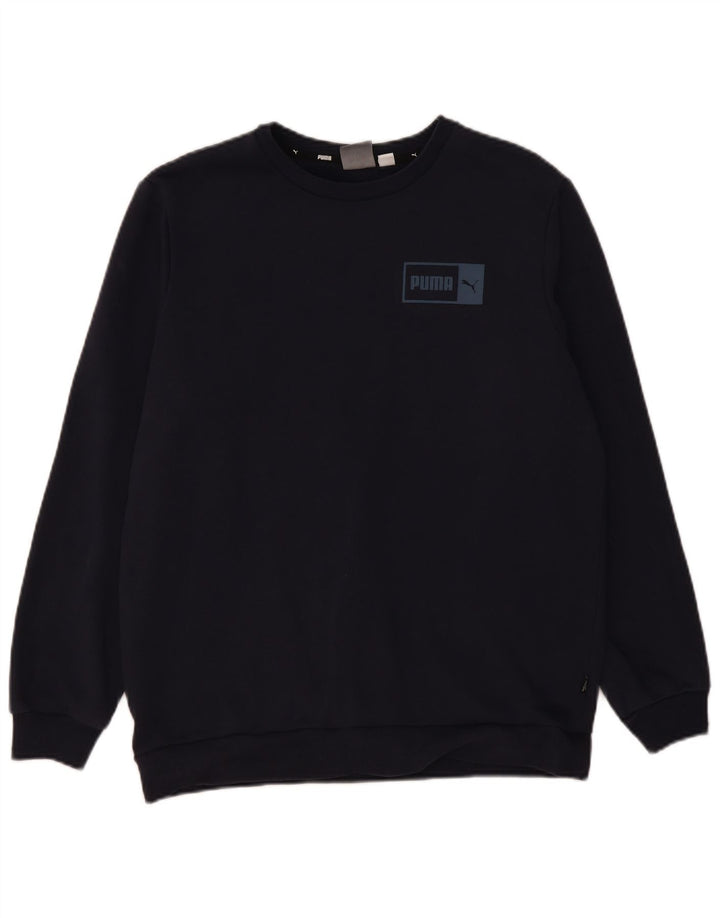 PUMA moletom masculino jumper grande algodão azul marinho
