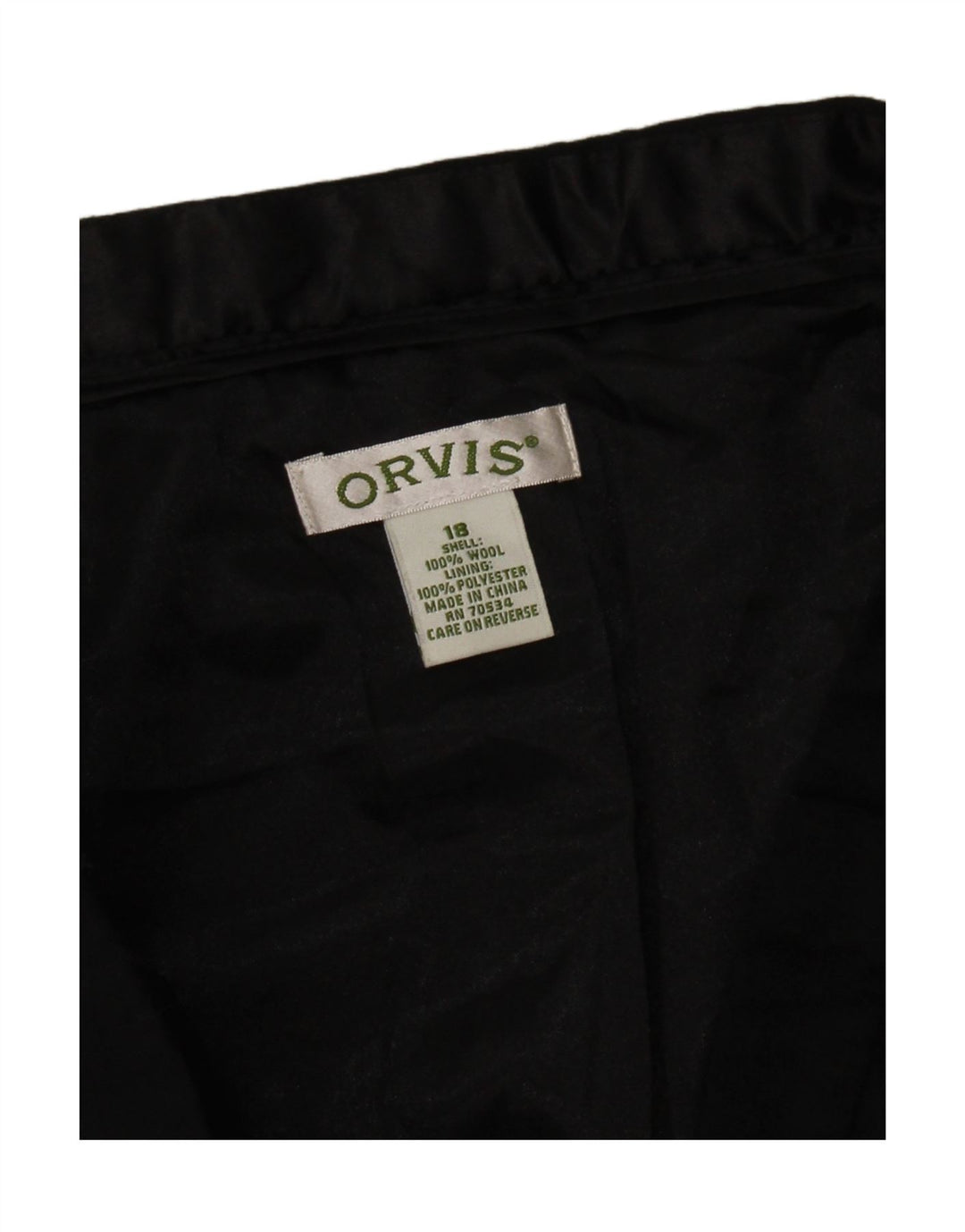 Saia trompete feminina Orvis EUA 18 2XL W38 lã preta