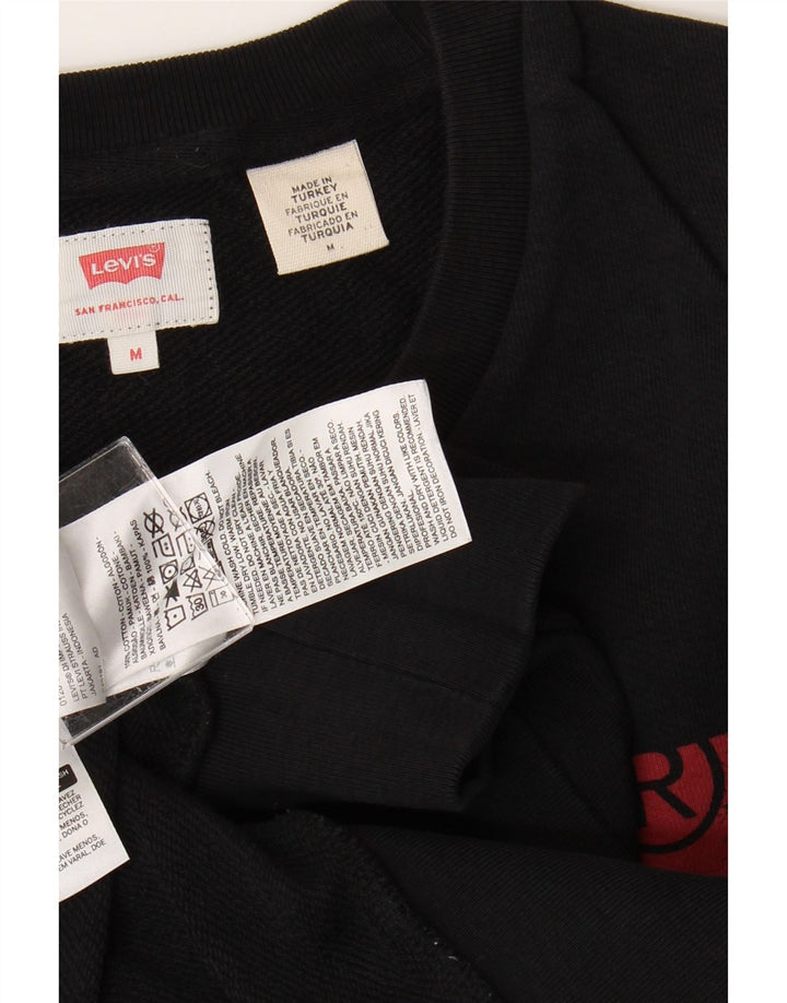 LEVI'S moletom gráfico masculino jumper médio algodão preto
