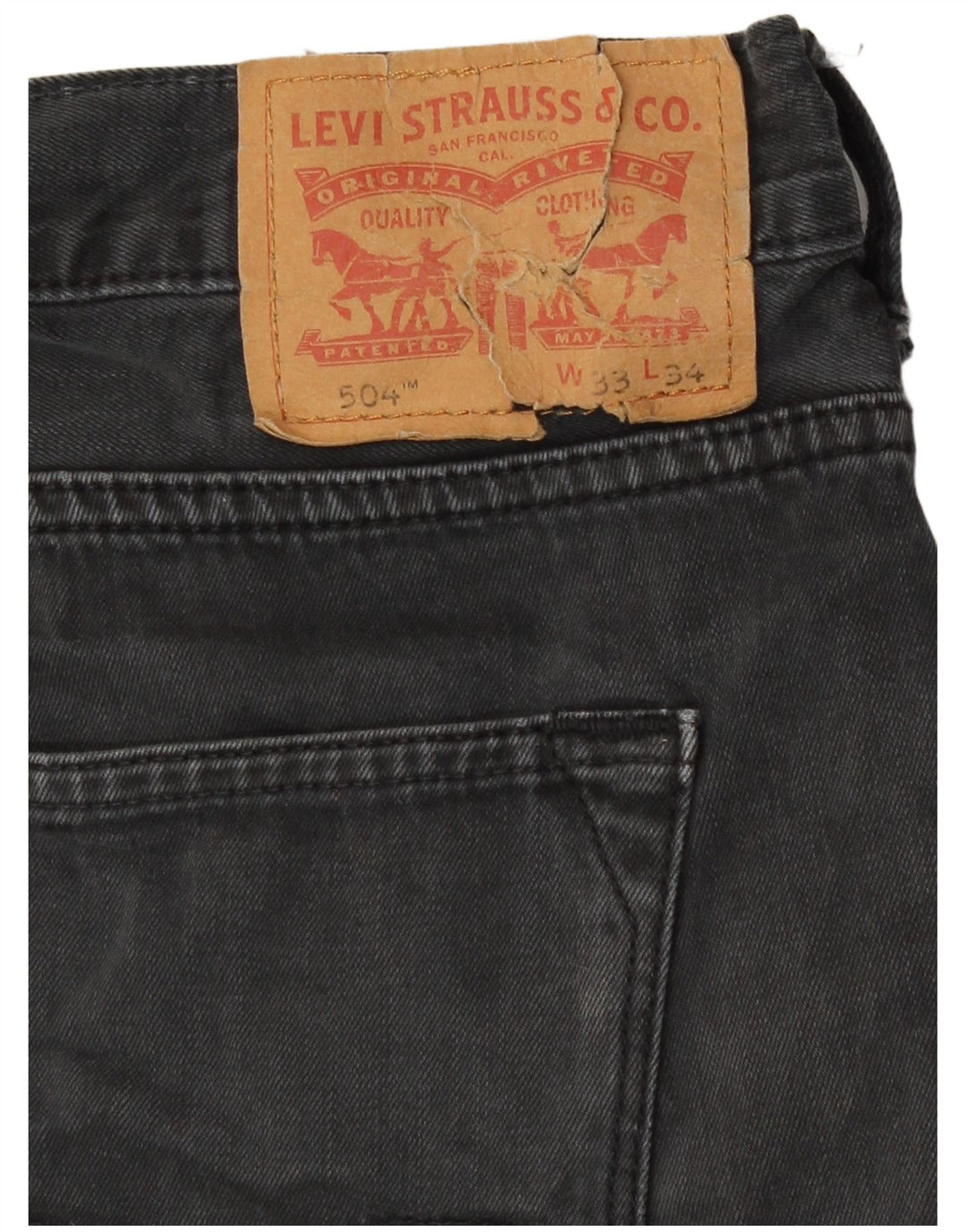 Levi's Masculino 504 Straight Jeans W33 L34 Cinza Algodão