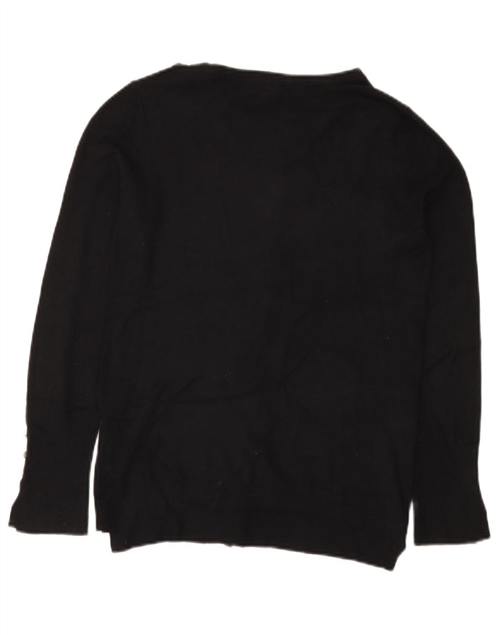 Suéter cardigã feminino Zara Reino Unido 14 grande viscose preta
