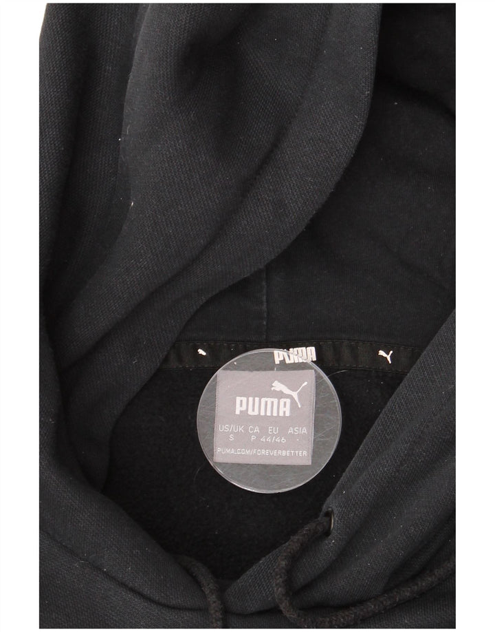 Puma masculino gráfico moletom com capuz pequeno algodão preto