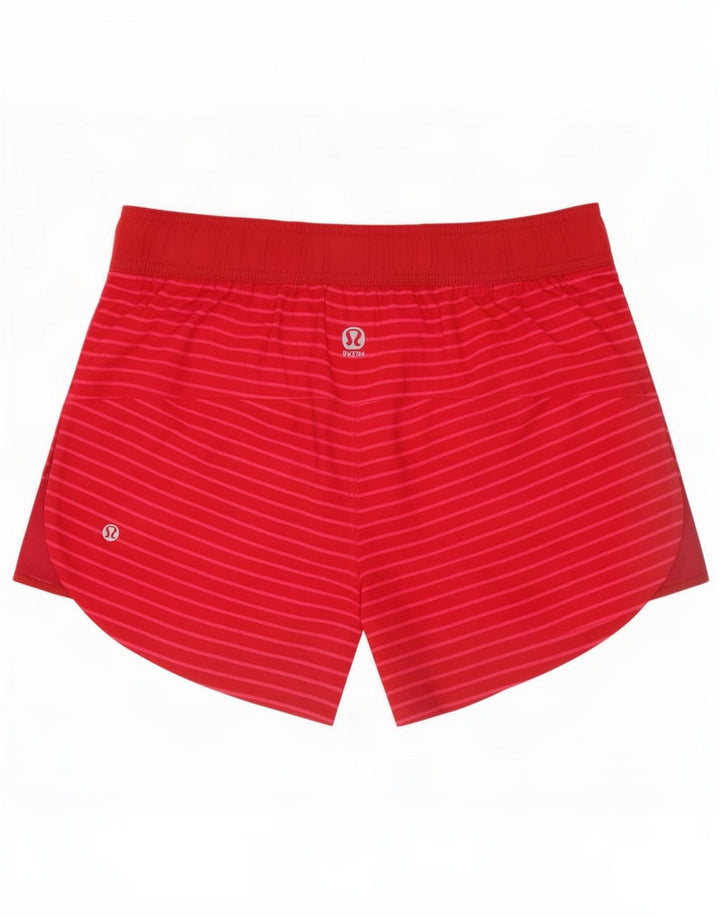 Shorts esportivos femininos Lululemon EUA 6 listrado rosa médio