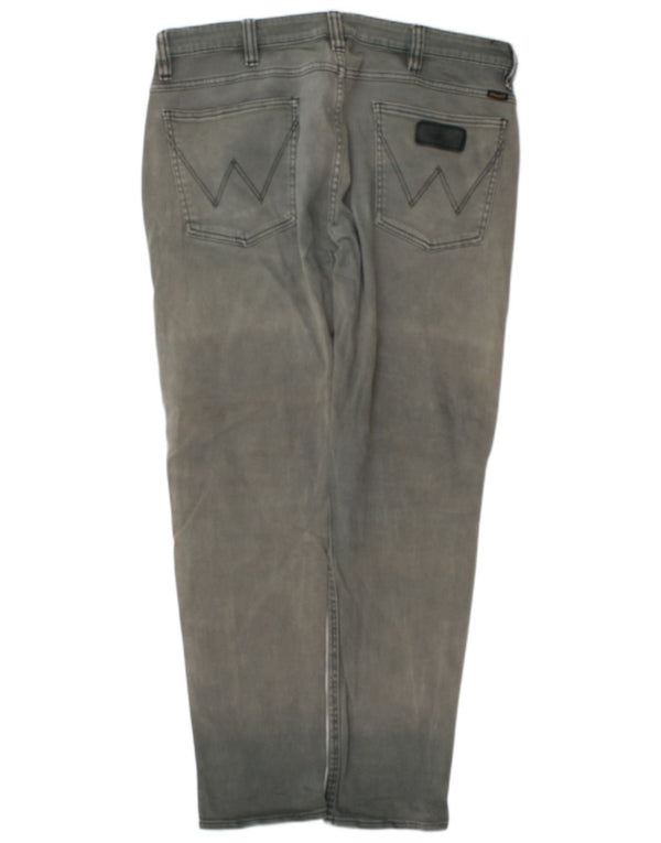 Wrangler Mens Tapered Jeans W36 L30 Grey Cotton