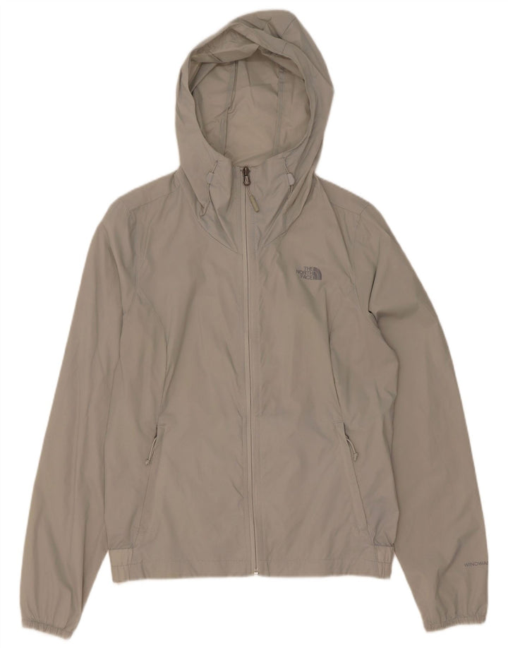 Jaqueta de chuva feminina com capuz grande The North Face Reino Unido 10 pequena cinza nylon
