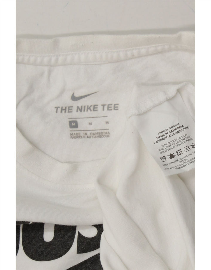 NIKE Mens Graphic T-Shirt Top Medium White Cotton Vintage Nike and Second-Hand Nike from Messina Hembry 