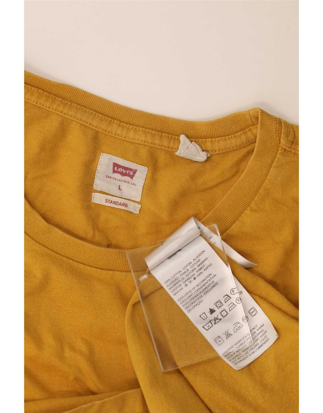 Camiseta masculina padrão Levi's Top grande de algodão amarelo