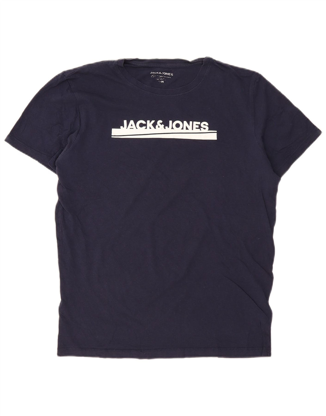 JACK & JONES Camiseta masculina gráfica Top médio algodão azul marinho