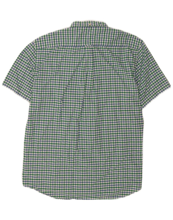 Camisa masculina Gant de manga curta com ajuste regular tamanho 18 45/46 2XL verde guingão