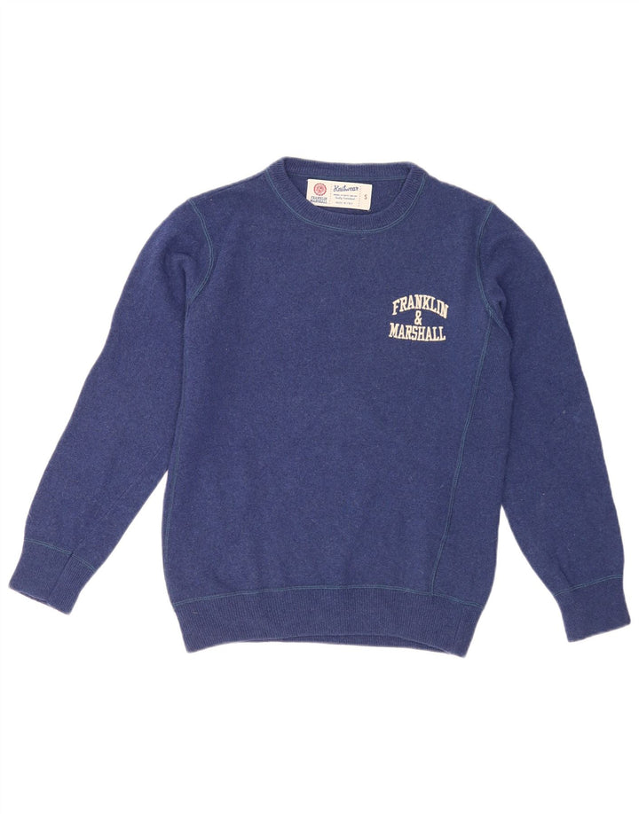 Suéter masculino Franklin Marshall com gola redonda e pequeno azul marinho