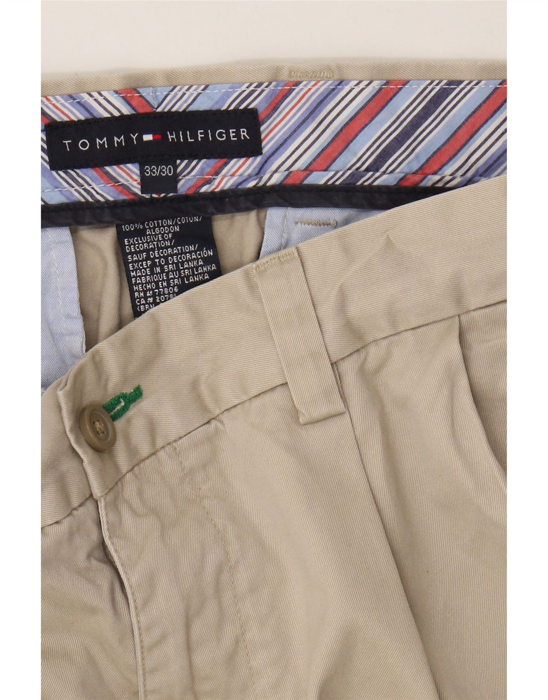 TOMMY HILFIGER Mens Pegged Chino Trousers W33 L30 Beige Cotton Vintage Tommy Hilfiger and Second-Hand Tommy Hilfiger from Messina Hembry 