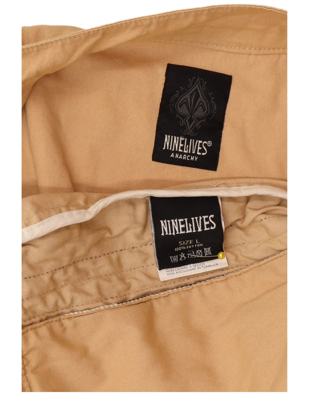 Jaqueta bomber masculina Nine Lives Anarchy Reino Unido 40 grande algodão colorblock bege