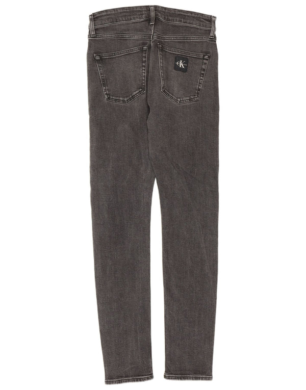 Calvin Klein Masculino Slim Tapered Jeans W28 L32 Algodão Cinza