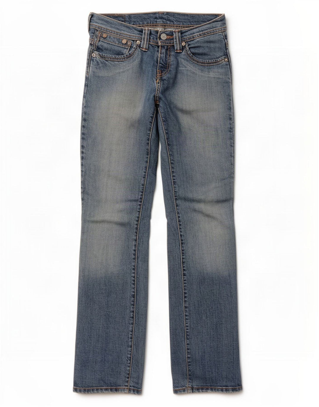 Jeans retos femininos Levi's W28 L32 algodão azul