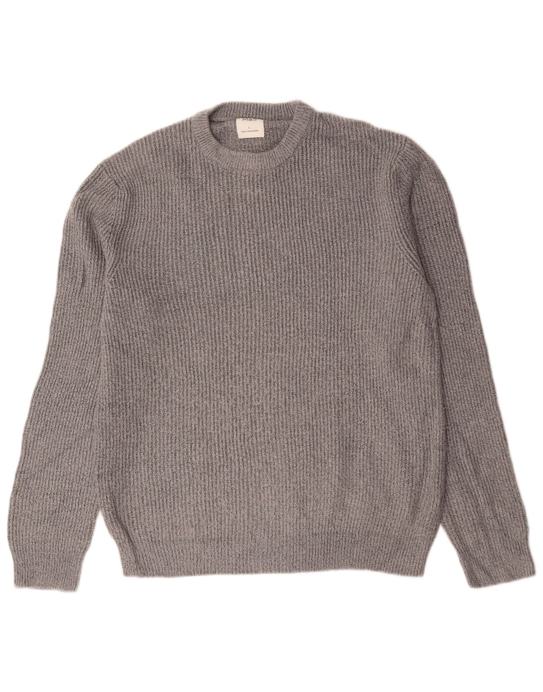 Suéter masculino Marks & Spencer com gola redonda, grande poliamida cinza