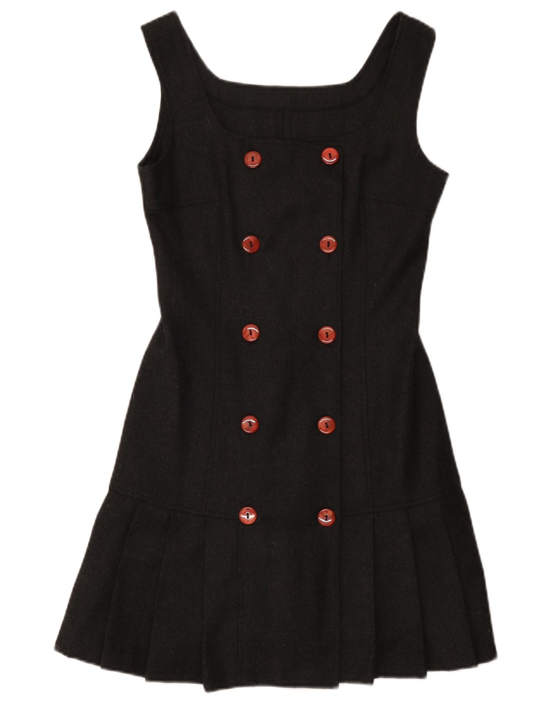 Vestido feminino vintage sem mangas linha A IT 40 Lã cinza pequena