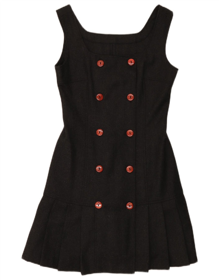 Vestido feminino vintage sem mangas linha A IT 40 Lã cinza pequena