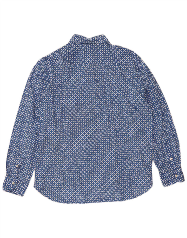 Camisa masculina MASSIMO DUTTI grande azul manchada