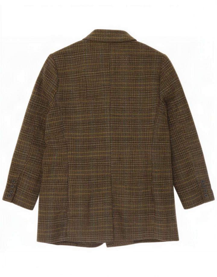 Jaqueta blazer feminina Paul Costelloe Reino Unido 12 xadrez cáqui médio