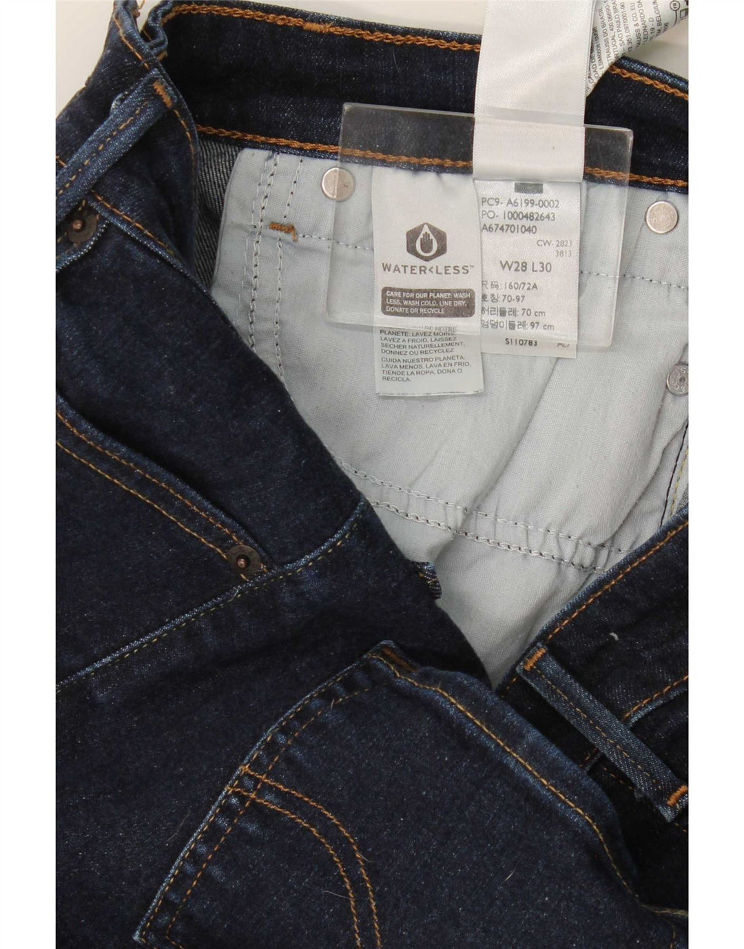 Calça jeans feminina Levi's 712 Slim W28 L30 azul marinho algodão