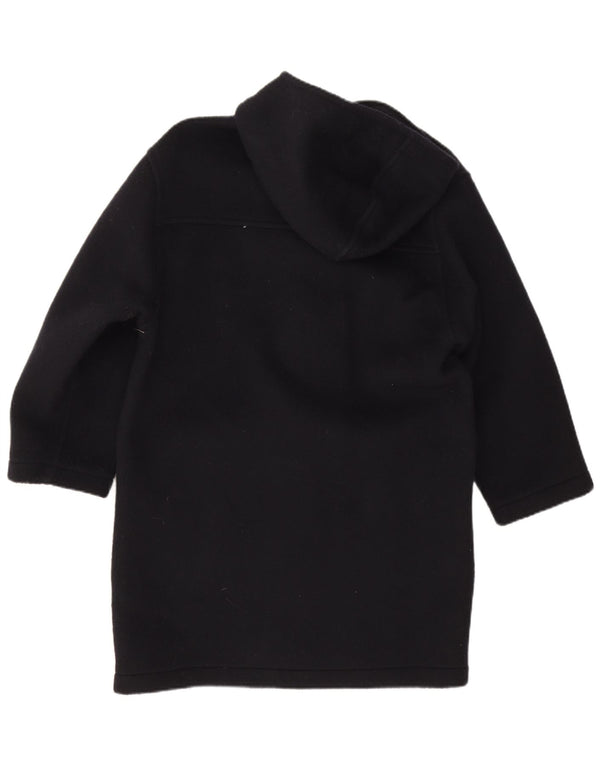 Casaco Duffle Masculino Vintage com Capuz Reino Unido 38 Lã Virgem Azul Marinho Médio