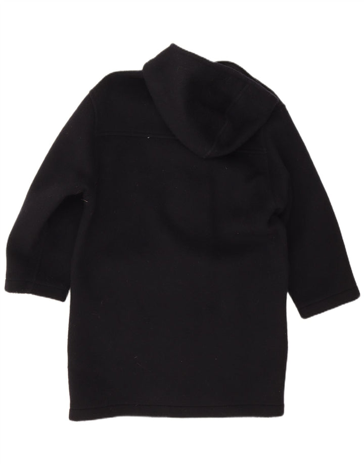 Casaco Duffle Masculino Vintage com Capuz Reino Unido 38 Lã Virgem Azul Marinho Médio