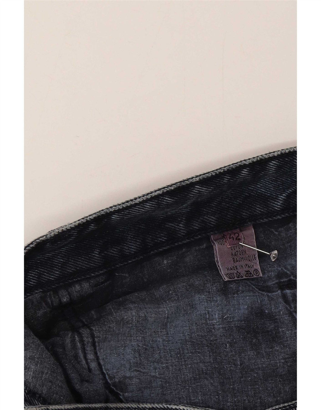 Trussardi Calça jeans reta masculina W42 L28 algodão azul