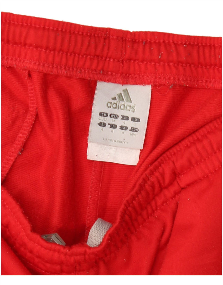 Calças de treino masculinas Adidas UK 40/42 poliéster vermelho médio